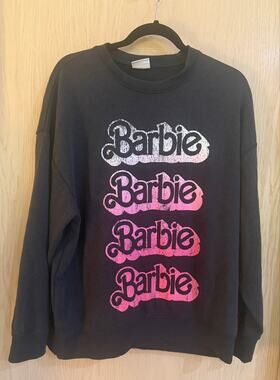 Barbie The Movie Logo Graphic Sweatshirt Black Size S